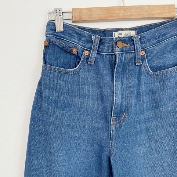Madewell Trendy Baggy Straight High Rise Trendy Casual Distressed Denim Jeans 24 - Picture 4 of 14